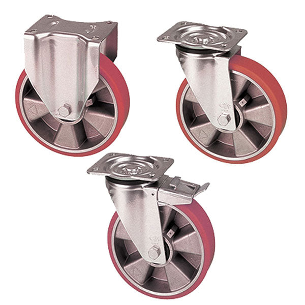 PAS - Wheels with aluminum center and polyurethane coating and support for heavy loads - TROLLEYS - LIFTERS - PALLET TRUCKS PAS - Wheels with aluminum center and polyurethane coating and support for heavy loads - TROLLEYS - LIFTERS - PALLET TRUCKS